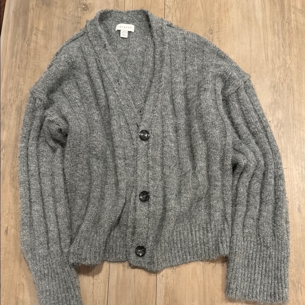 Cozy Gray Cardigan Sweater